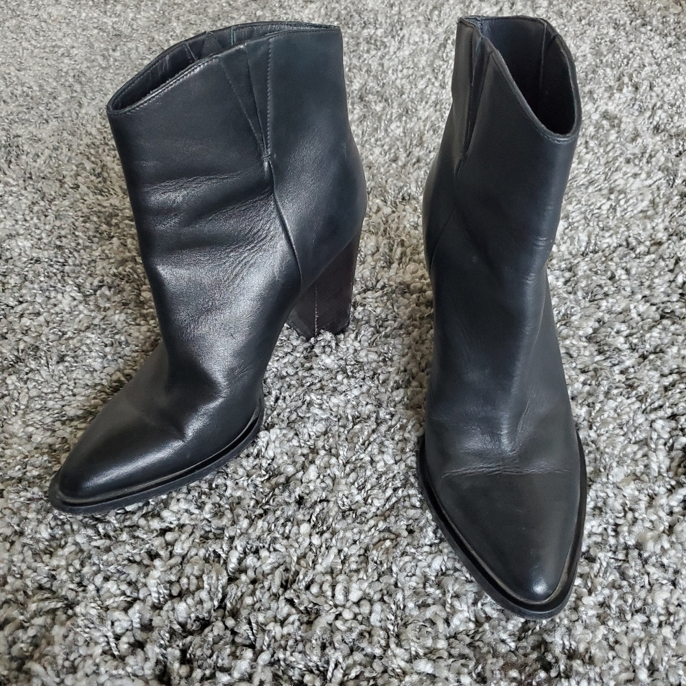 VINCE Black Leather Boots